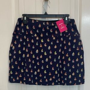 Colorful Sailboat Patterned Mini Skirt